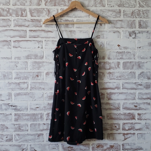 ASOS Black Watermelon Mini Dress with Cutouts - Picture 2 of 6